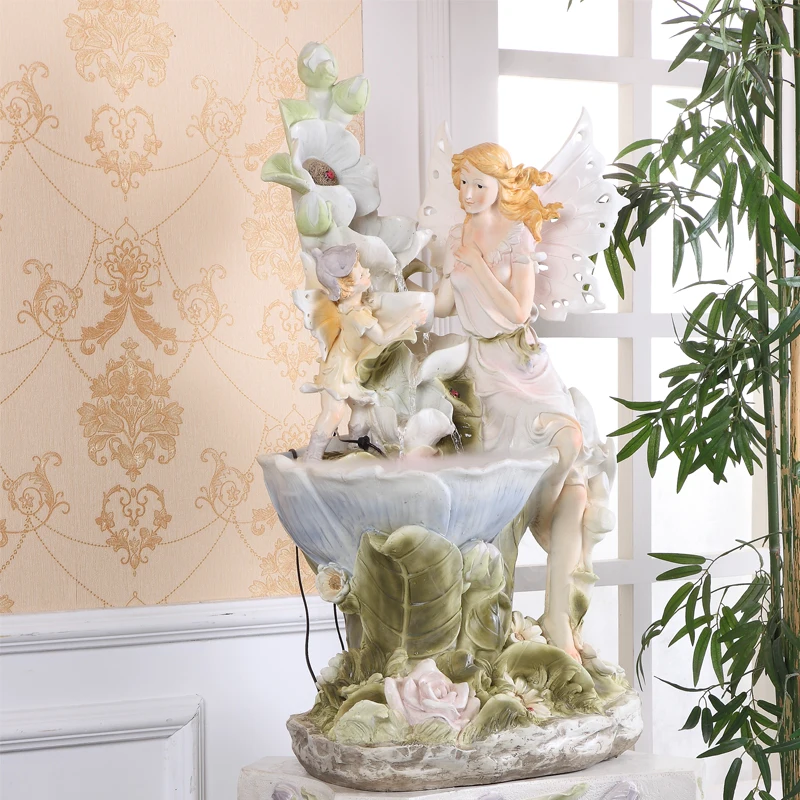 

Large European style fountain water creative home decoration living room feng shui ornaments aquarium humidifier business gifts