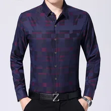 Качество градиент клетчатое мужское платье вниз рубашка мужские деловые повседневные мужской пуловер рубашки одежда с длинным рукавом Camisa Masculina