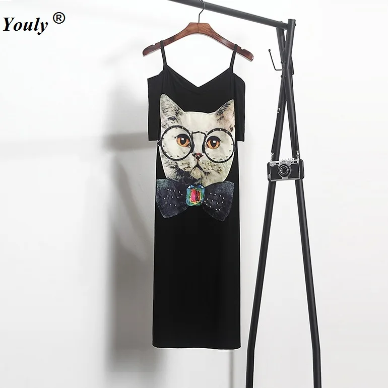 

Cat Casual Stripe Short Sleeve Strapless Summer beach Dresses 2021 Fashion Women Split Nail bead Printed hollow out boho dresses
