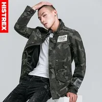 HISTREX Air Force Bomber Jacket Men Autumn Winter Fashion Patchwork Mens Camouflage Amry Military Demin Jackets Parka H9BO4#