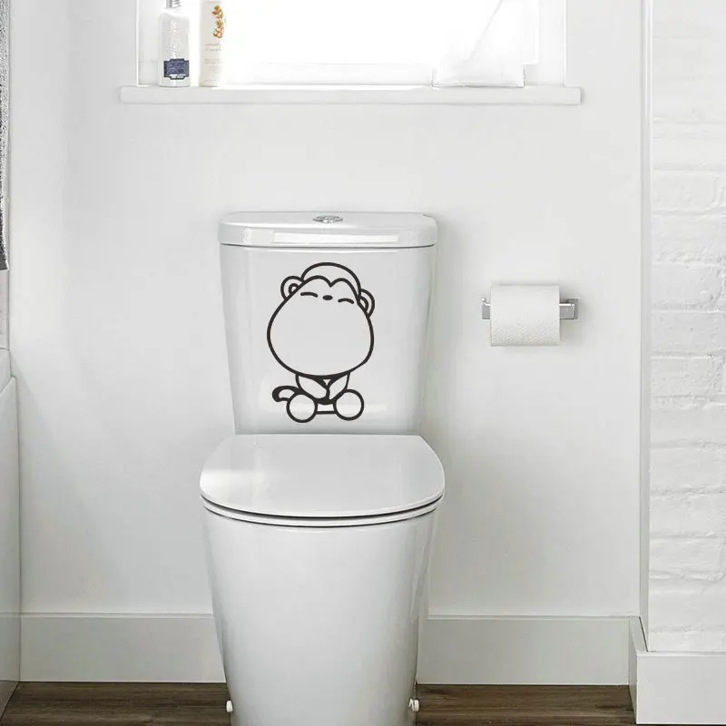 

Cartoon cute monkey Wall Sticker for kids rooms bedroom Home Decoration Decals Art animal bathroom Toilet Stickers wallpaper