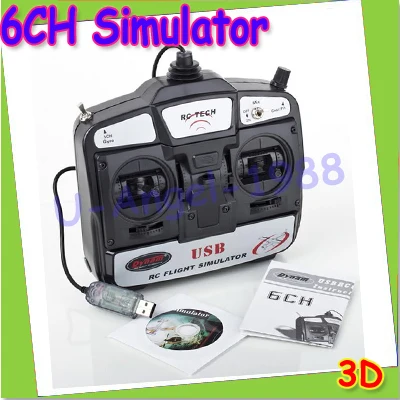 Nouveau 6CH USB 3D Hélicoptère RC Airplane Flight Simulator Débutant Vol pratiquer gauche/droite pour choisir