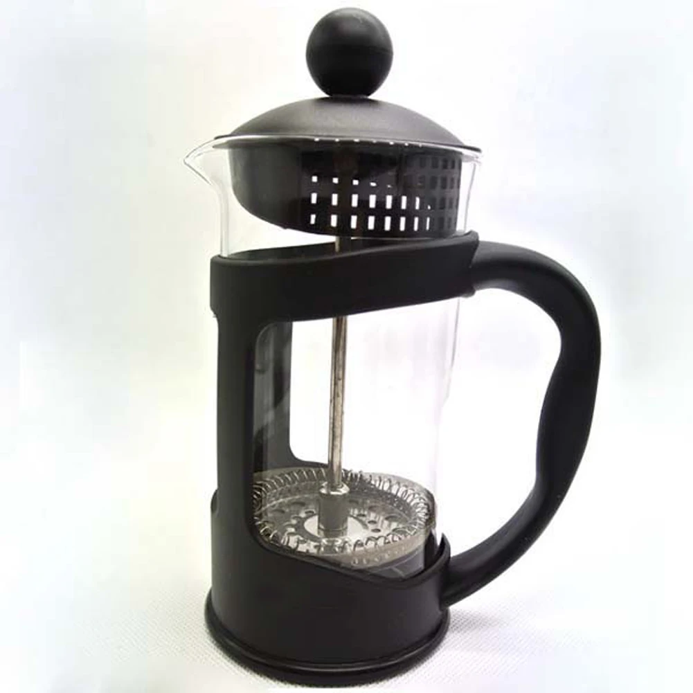Coffee Make French Press Coffee Pot 12oz Stainless Steel Case Heat-resistant Glass Pot Stainless Mesh Filter Coffee accessories