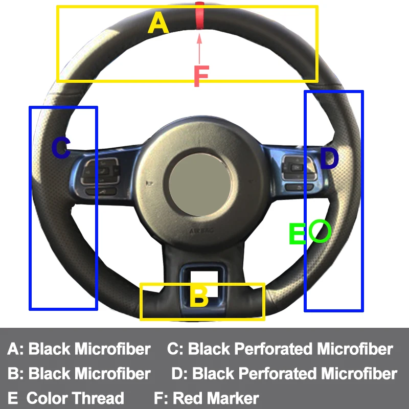 HuiER ручного шитья рулевого колеса автомобиля крышки красный маркер для Volkswagen VW Beetle 2012- до 2013