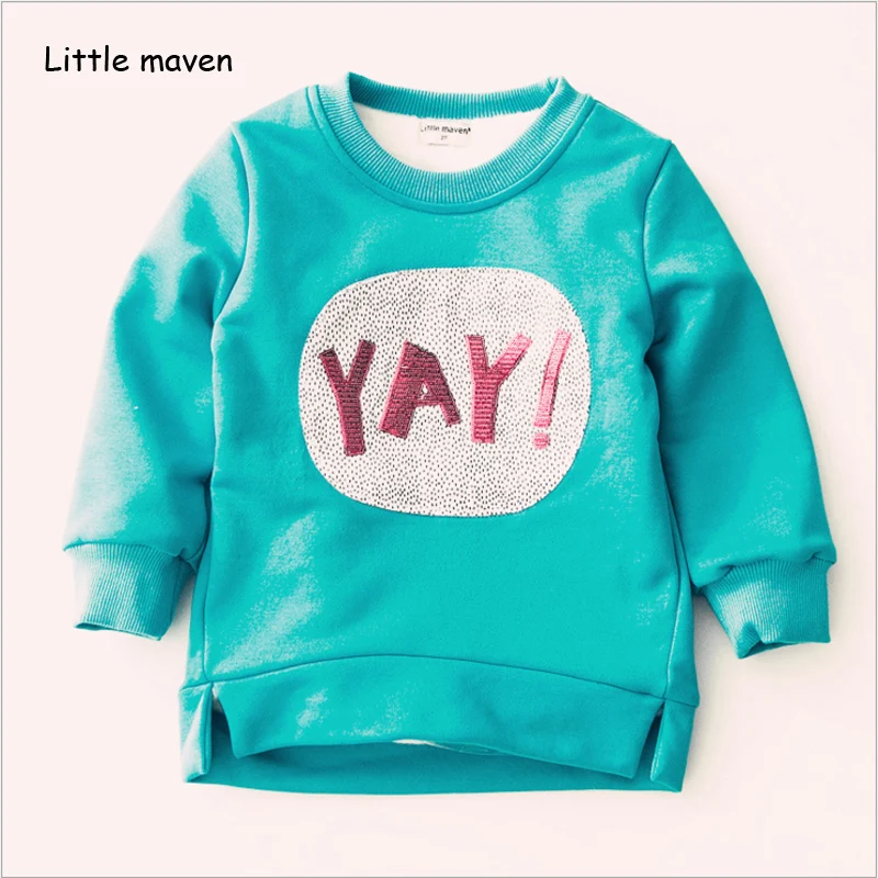 Little maven/2018 Новинка осени для девочек брендовая одежда Детские толстовки и кофты для девочек кролик печати с капюшоном флис V0081