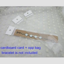 200 набор коричневого цвета картонный браслет карта+ opp прозрачный пакет, картонный браслет дисплей карты с пластиковыми мешками