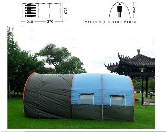 Foldable Portable fiberglass pipe house with two rooms tent sun shelter wigwam for show camping store warehouse Exhibition (8)