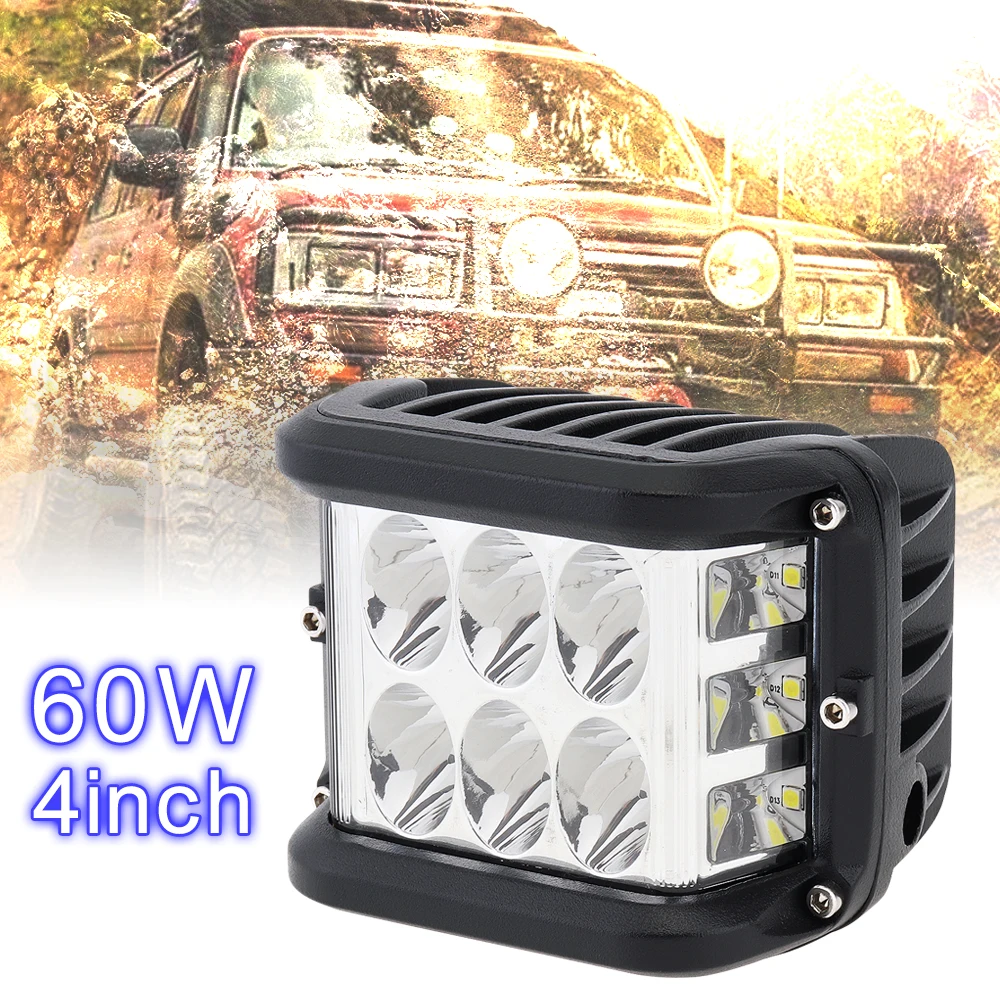 

4 Inch 12V 80V 60W White Waterproof LED Work Light with Multiple Lighting Mode Car Working Light for Off-road Car Pickup Wagon