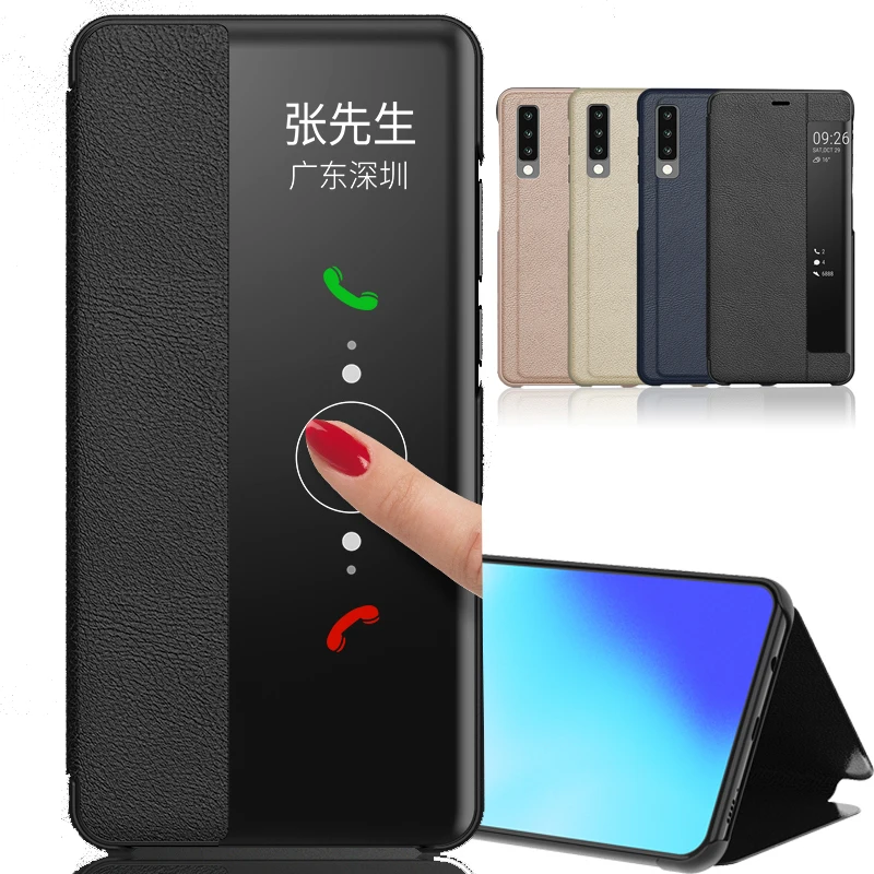 

Smart Window View Flip Phone Case For Samsung Galaxy A6 A6 Plus A7 A9 2018 PU Leather Cover For Samsung J4 J6 2018 Case Stand