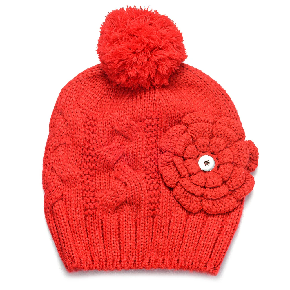 Имбирная шапка с защелкой, женские теплые вязаные шапки на зиму, осень, весну, женская шапка для женщин, вязаные шапки бини, подходят для 18 мм NN-700