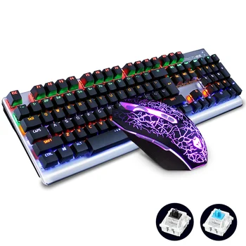 

104 Keys LANGTU LED Backlit illuminated Usb Ergonomic Gaming Mechanical Keyboard Mouse Combo + 3200DPI Optical Gamer Mouse New