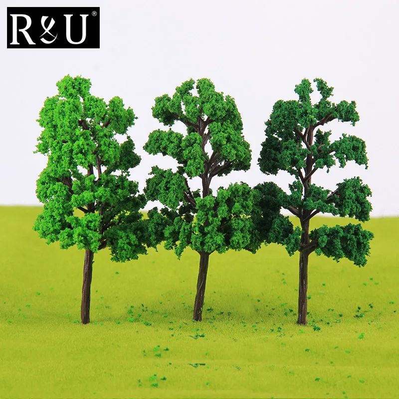 10 шт. пластиковые миниатюрные модели для строительных поездов|model trees|diorama