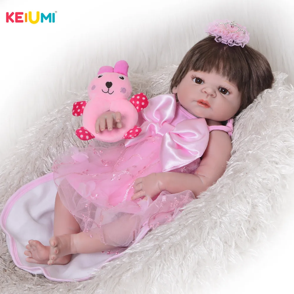 

Elegant 23'' Princess Newborn Doll Lifelike Full Silicone Vinyl Reborn Dolls Babies DIY Girl Toys Fashion Children's Day Gift