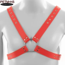 Горячая красный ремень из искусственной кожи панк готический сундук БДСМ Связывание тела жгут кожа подвязки клуб вечерние ночной клуб Мода Нижнее белье для мужчин