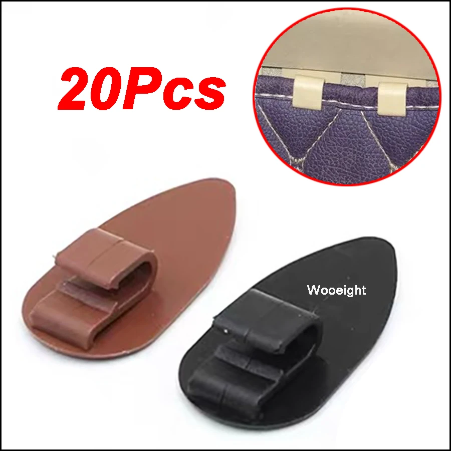 Wooeight 20Pcs Universal Car Interior Black Brown Floor Trunk Carpet Liner Mat Retainer Clip Sliding Mount Plastic Car Accessoy (2)