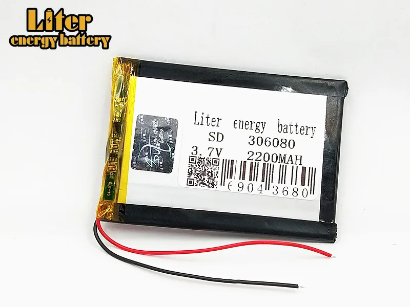 3.7V 2200mAh [306080] PLIB polymer lithium ion / Li-ion battery for SMART WATCH GPS mp3 mp4 cell phone DVD SPEAKER | Электроника