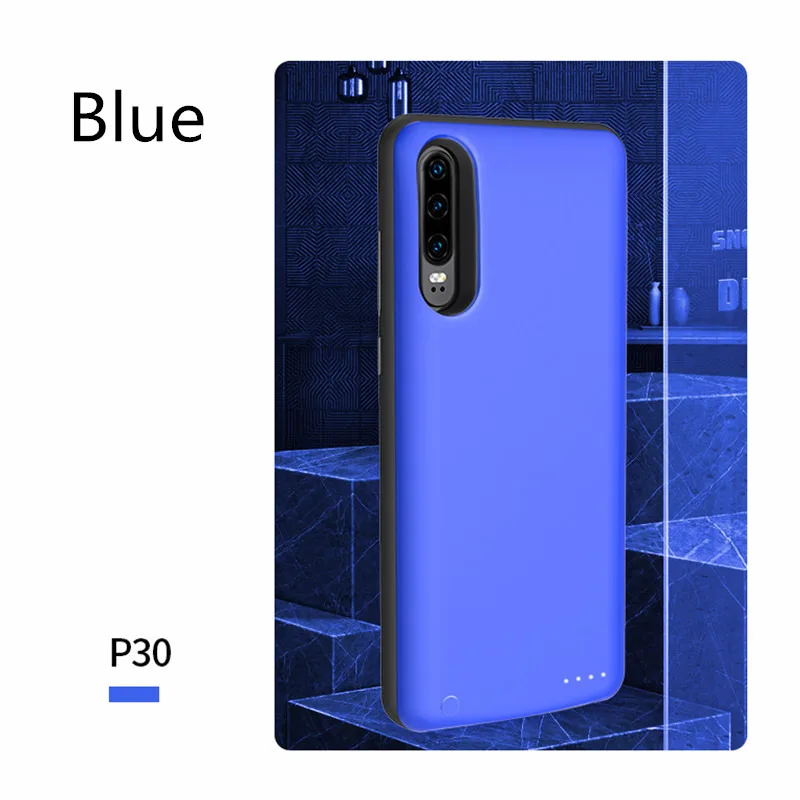 Расширенный чехол для аккумулятора телефона для huawei P30, портативный внешний аккумулятор, чехол для зарядного устройства для huawei P30 Pro, чехол для резервного аккумулятора - Цвет: Blue For P30