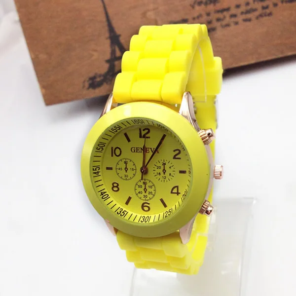 Blue silicone watch women round quartz wristwatch 2018 new fashion