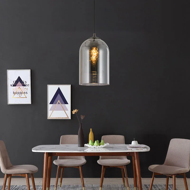 

Simple post-modern light luxury glass chandelier personality hotel hotel restaurant bar bedroom bedside study small chandelier