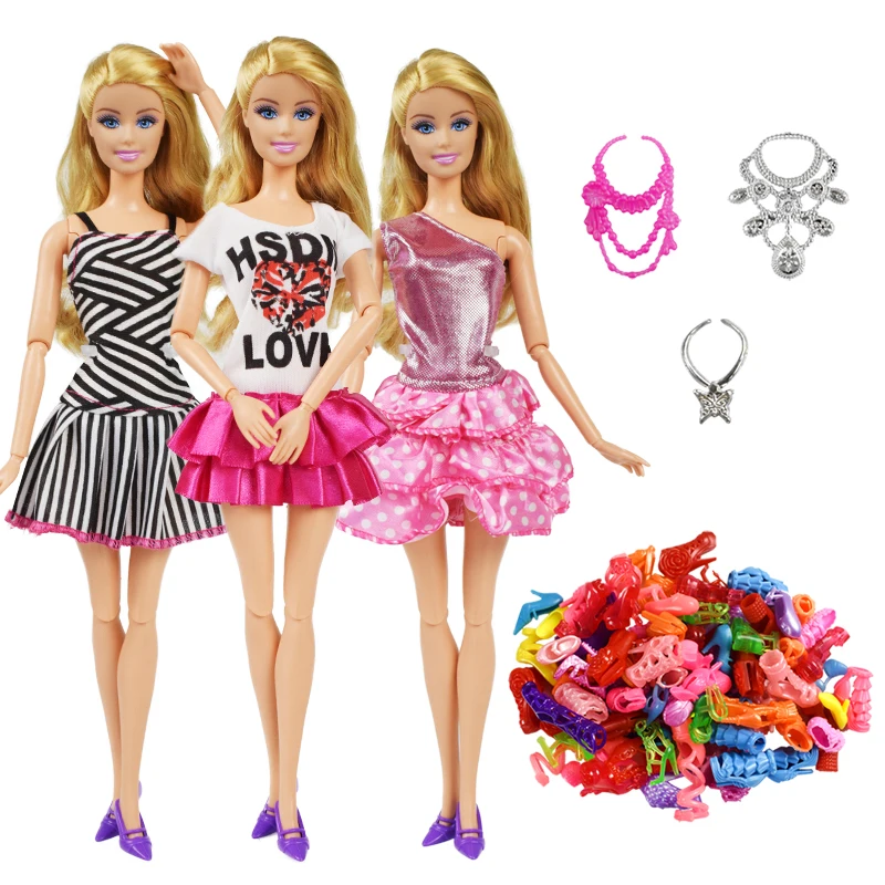 Doll Accessories=3 Pcs Doll Clothes Dress Doll Accessories Necklace