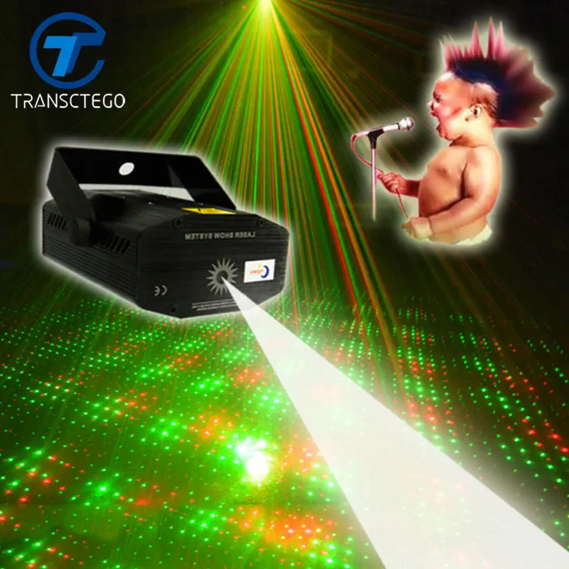 Led Disco Light Laser Mini Portable Acoustic Sound Control Stage Lamp