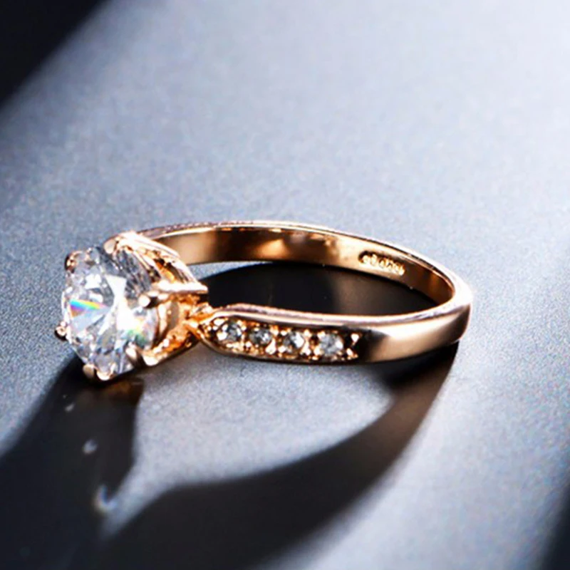 cuteeco european zircon engagement rings for women