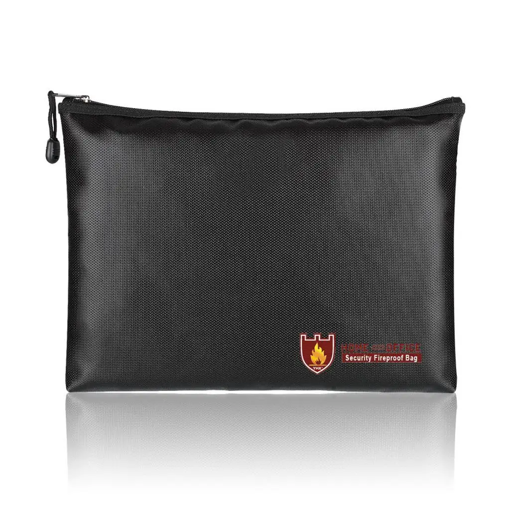 

New Liquid Silicone Zipper Security Fireproof Bag Home, Office File Rectangle Protection Storage Bag