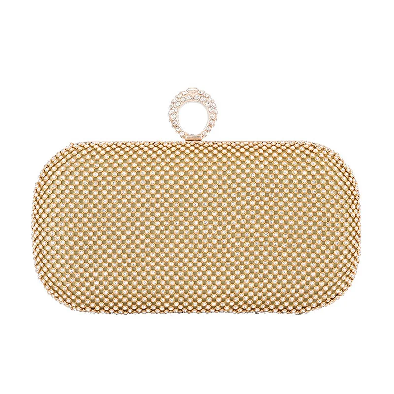 

YYW New Ring Clutch Purse Women Fashion Mini Moon Bag Evening Party Clutches Gold Sliver Luxury Bags Over Shoulder Chain Bags