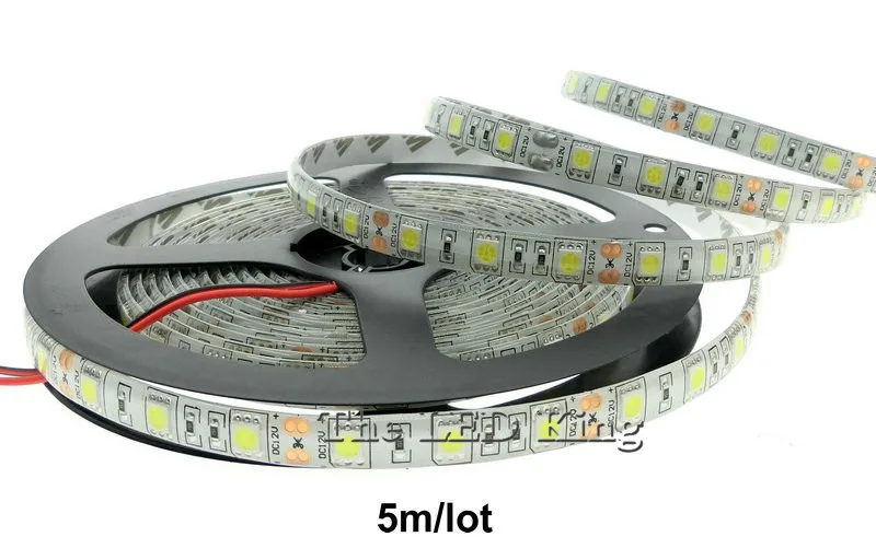 5 М или 10 М/упак. 2835 SMD Ярче, Чем 3528 SMD 5050 СВЕТОДИОДНЫЕ Полосы света 12 в ПОСТОЯННОГО ТОКА В 60 Светодиодов/М в Помещении Декоративные Ленты Белый Синий Красный