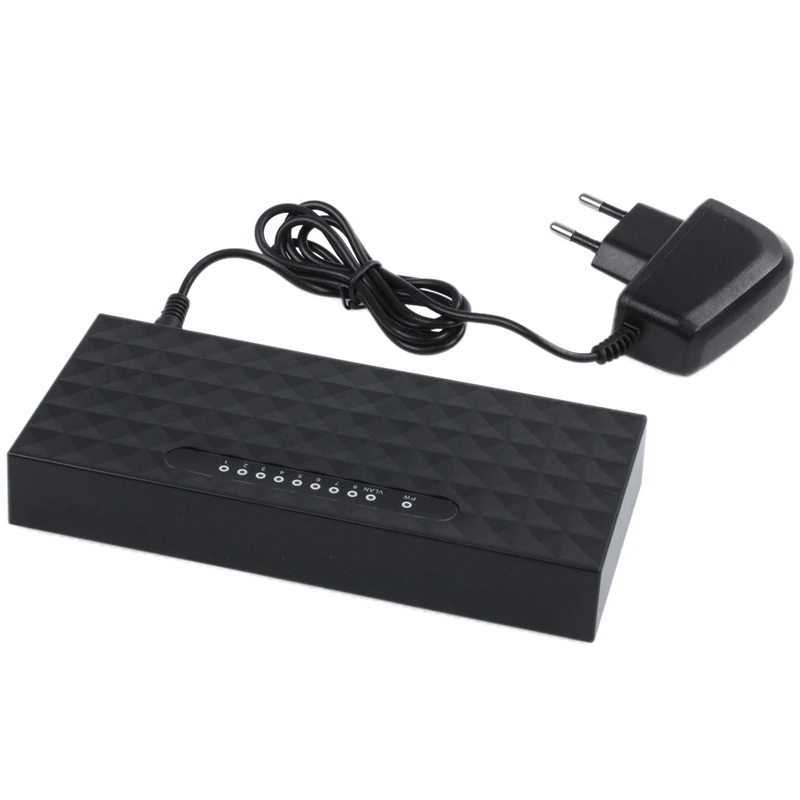 Мини Lan Ethernet Poe сетевой настольный коммутатор 8 Порты и разъёмы 10/100 Мбит/с Fast