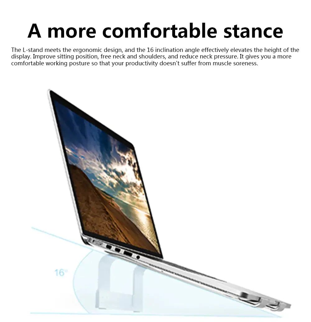 Xiaomi L-Stand high-speed cooling laptop stand Laptop holder support strong non-slip simple design For 12 inch 13 inch 15 inch (11)