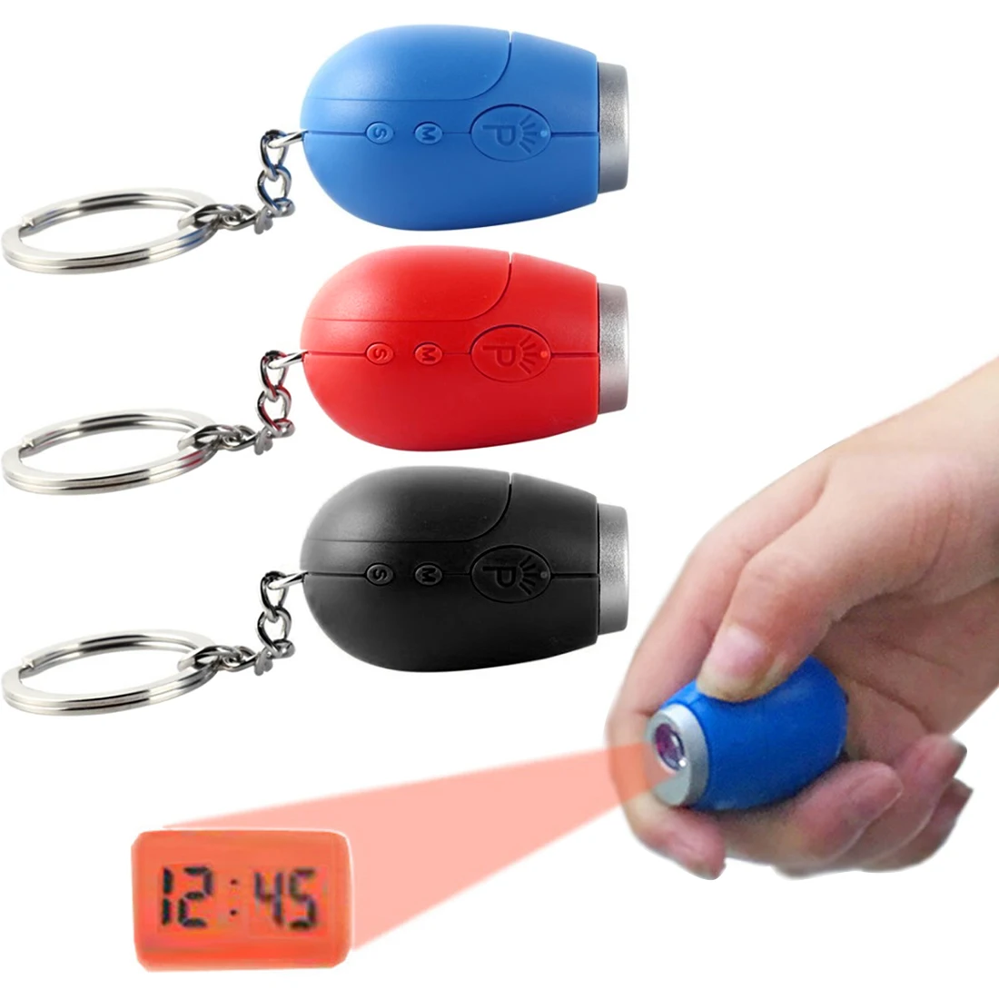 

Portable Clock Mini Digital Projection Clock LED Keychain Design Watch Night Light Magic Projector Clock despertador