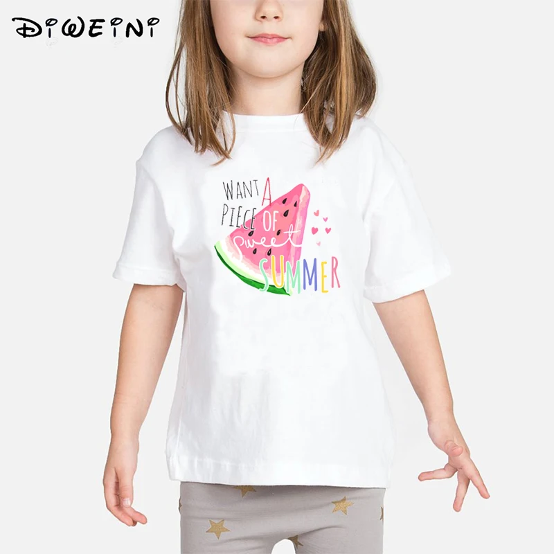 

New Children's Print T shirt Brand Summer Fruit Watermelon Top Girls Boys Kids Tops Short Sleeve Baby Girls Boys Tshirt Cute Tee