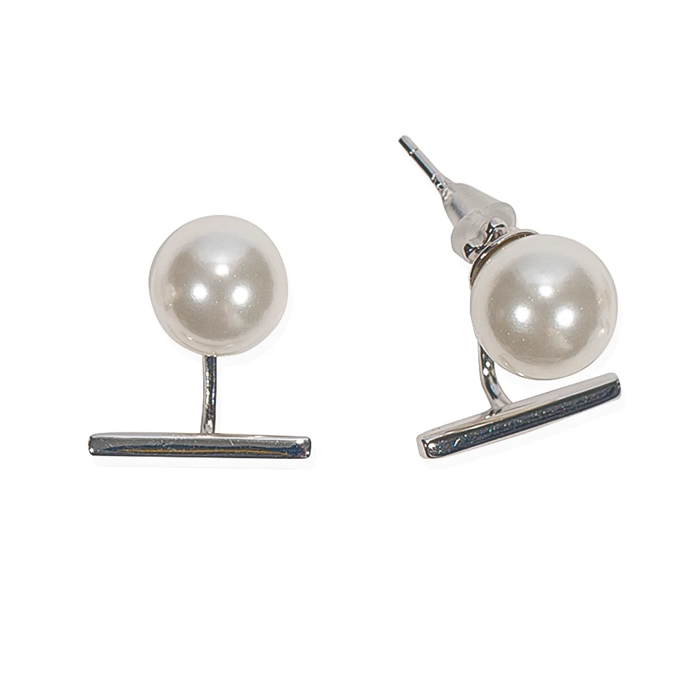 TrinketSea 2017 New Arrival 925 Sterling Silver Pearl Stud Earrings