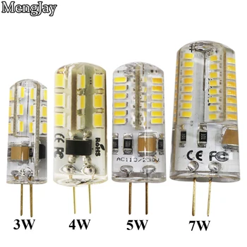 

220V Silicone Bulb 24/48/64 LEDs replace 25W 35W 45W 55W Halogen Light 3W 5W 6W 8W SMD 2835 G4 LED Lamp AC Spotlight Chandelier