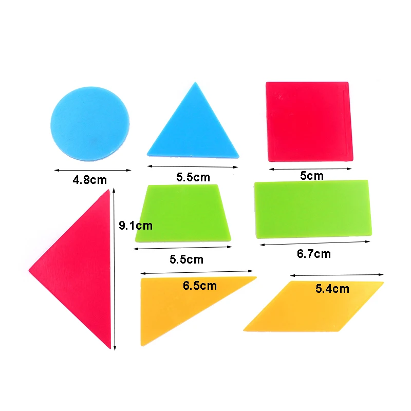 8 шт./лот Монтессори Математика пластиковые игрушки красочные геометрические формы/цифры сравнить размер площадь треугольник/круглый/трапециевидный ученик