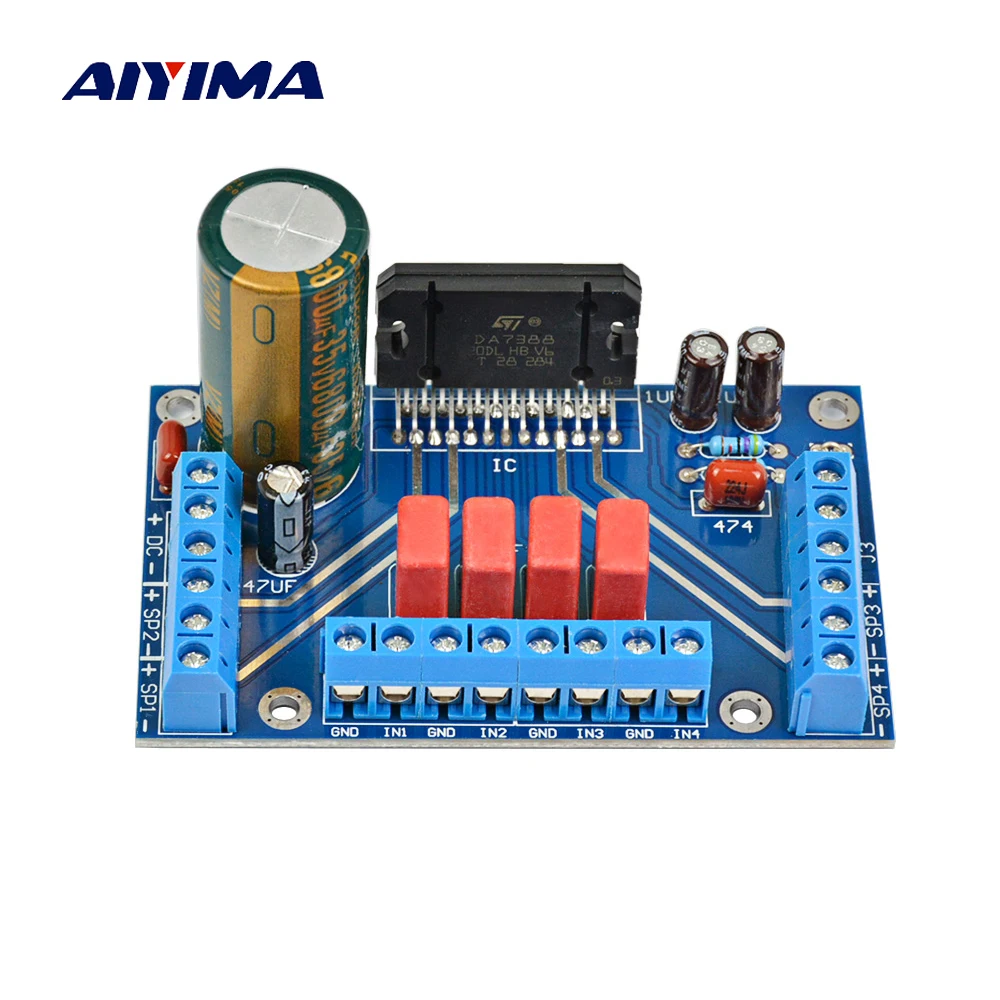 

AIYIMA 12V TDA7388 Audio Amplifier Board Amplificador 4x41W Four Channels Power Amplifier Board BTL PC Car Amp