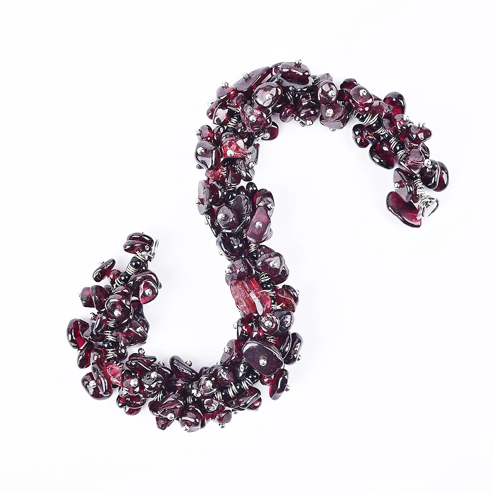 Asingeloo Irregular Garnet Johnstonotite Beads Handmade Bracelets Gift for Women Summer Hot Sale