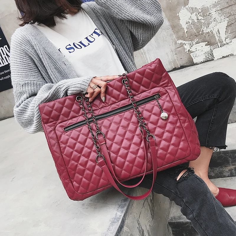 

European style Fashion Retro Women Large Handbags Shoulder Bag 2018 New Quality PU Leather Women's Designer Handbag Big Tote bag
