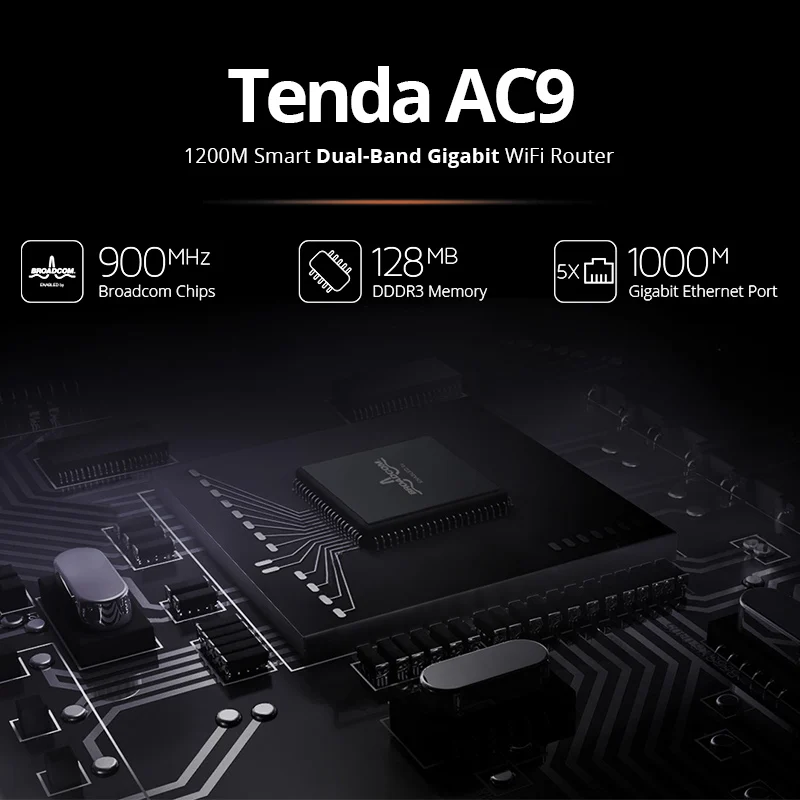 Tenda AC9 беспроводной Wifi роутер 128 DDR двухдиапазонный 1200 м USB 2 0 1 * WAN + 4 LAN гигабитные