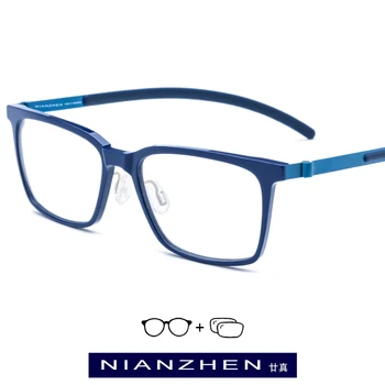 

B Titanium Acetate Eyeglasses Frame Women Elastic Square Optical Frame Prescription Glasses for Men Vintage Japan Eyewear 19106