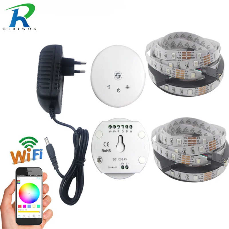  15M 10M 5M WiFi RGB Led Strip Light Waterproof 5050 SMD 30Led/M Ribbon IP65 Led Tape + WiFi Control - 32460749371
