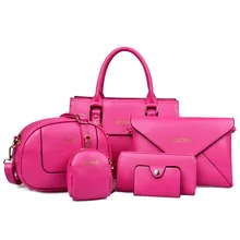 Women purses and handbags Women Bag six-piece set new fashion famous brand bags women handbag value hot Ladies messenger bags