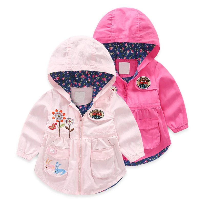 Autumn Winter Baby Girls Jacket for Girls Rabbit Windbreaker Jacket
