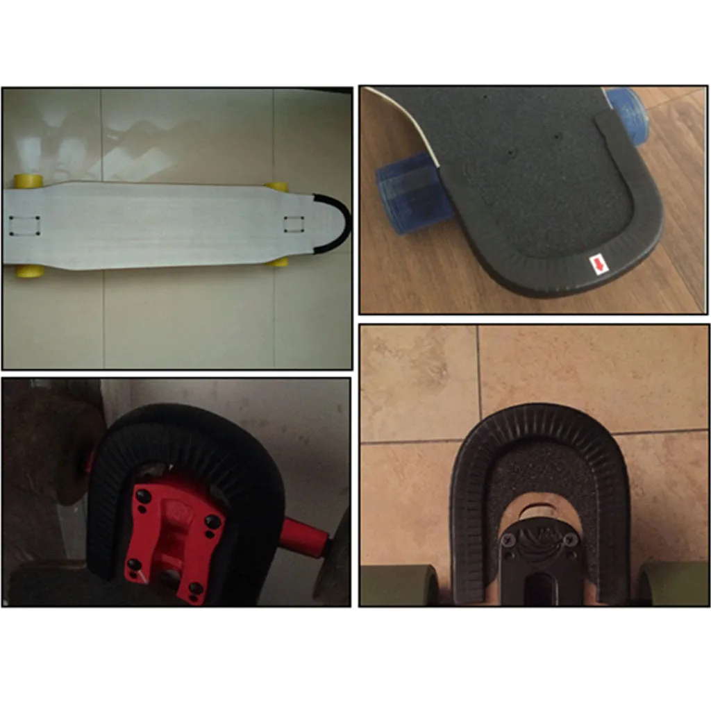 2 Pieces Skateboard Bumper Skateboard Deck Guards Protector Anti-Corrosion Rubber Strip Protection