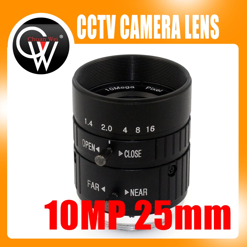 10MP 25mm HD 산업용 카메라 고정 수동 아이리스 포커스 줌 렌즈 C 마운트 CCTV 렌즈 CCTV 카메라 또는 산업용 현미경