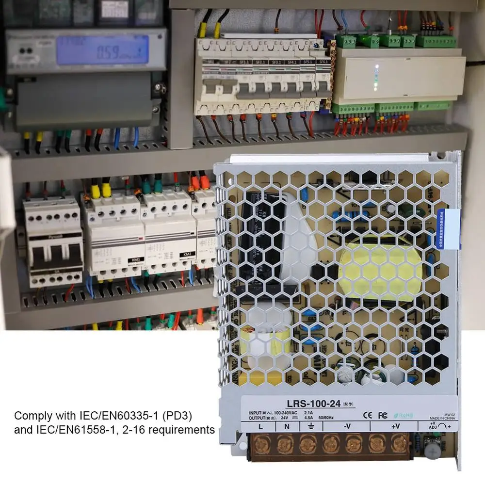 

LRS-100-24 AC 85-264V to DC 24V 108W Switching Power Supply Single Output Switching Power Supply 150mVp-p
