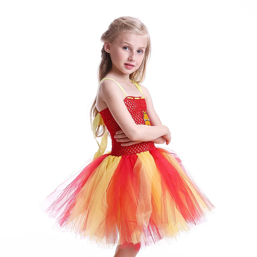 Girls Halloween Iron Man Tutu Dress Children Superhero Cartoon Tulle Costume (8)