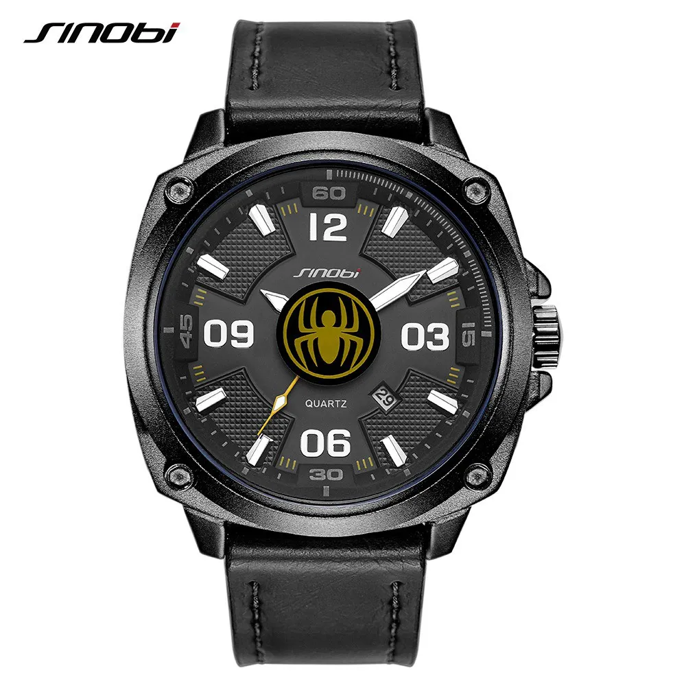 

SINOBI Spiderman Relogio Masculino Men Watches Famous Top Brand Men's Fashion Casual Watch Military Quartz Wristwatches Saat