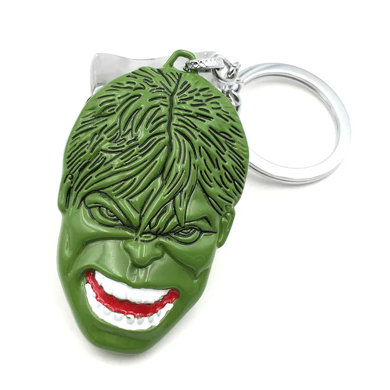 

Wholesale 10pcs/lot Movie The Avengers Superhero Hulk Keychain Enamel Mask Key Chains Key Rings Size 6*4cm
